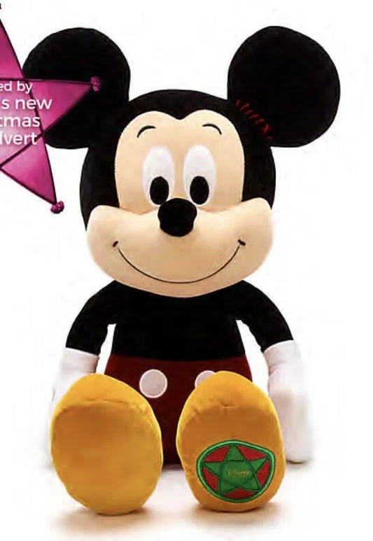 Disney Store Mickey Mouse Vintage Christmas Soft Toy