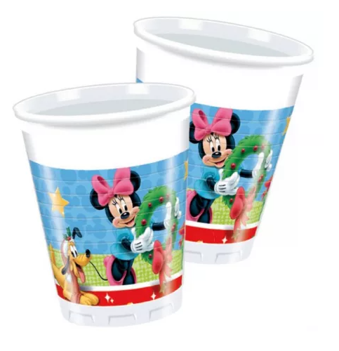 Disney Mickey Mouse Christmas Party 200ml Plastic Cups x 8
