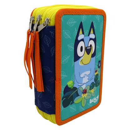 Bluey Leaves Filled Triple Pencil Case