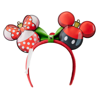 Loungefly Disney Mickey Mouse & Minnie Mouse Christmas Ears headband