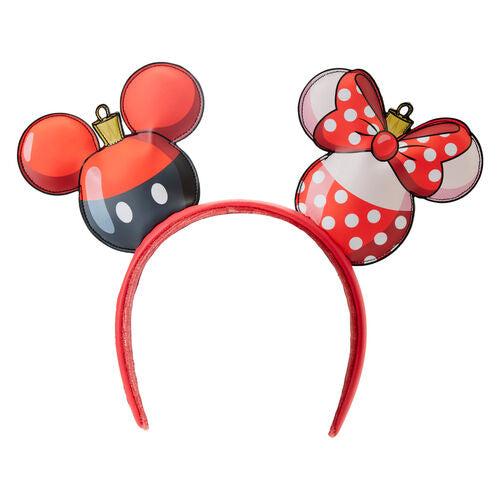 Loungefly Disney Mickey Mouse & Minnie Mouse Christmas Ears headband